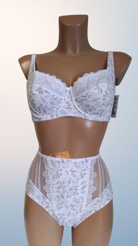 Bra 807  White / Flowers 